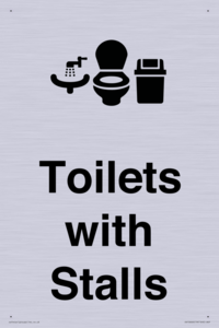 Toilets: Stalls and Wash Basin with Sanitary Bin